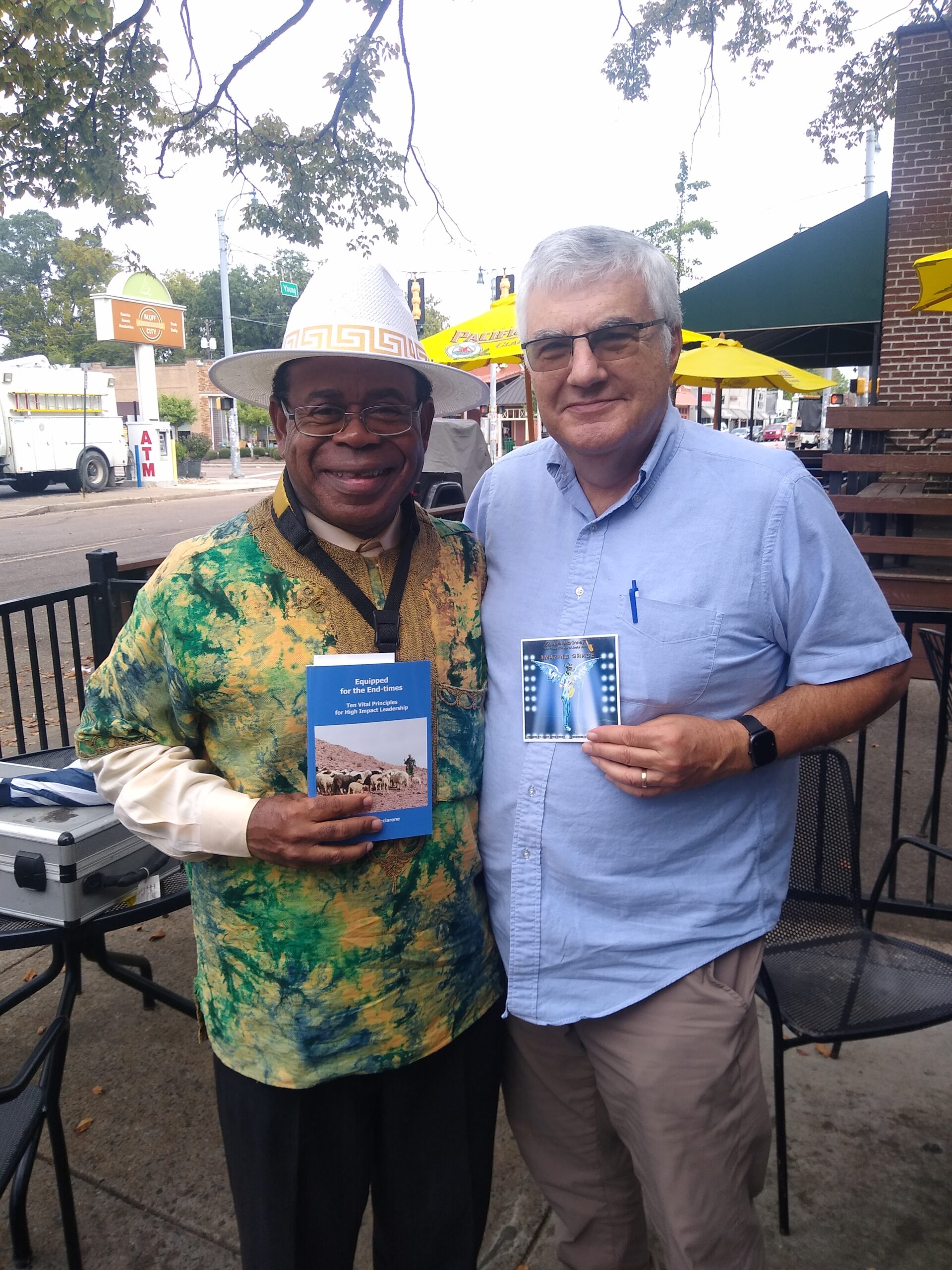 PHOTO_ Dr. AM & Pastor Al Nucciarone of Jerusalem Baptist Church_Jerusalem, Israel @ Lunch_Wed. 9.20.2023